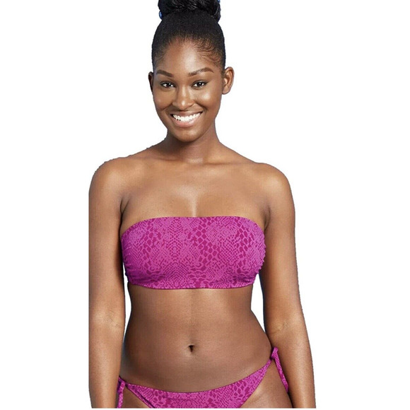 Xhilaration Bandeau Bikini Top With Removable Straps Purple Women's XL (12/14) - Picture 1 of 6